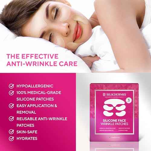 Silicone Face and Forehead Wrinkle Patches: Facial Wrinkle Patch for overnight and Smile Line and Under Eye Patches Forehead Wrinkle Treatment 5pcs x 1Pack