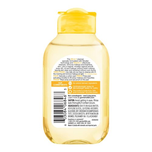 Garnier SkinActive Micellar Water with Vitamin C, Facial Cleanser & Makeup Remover