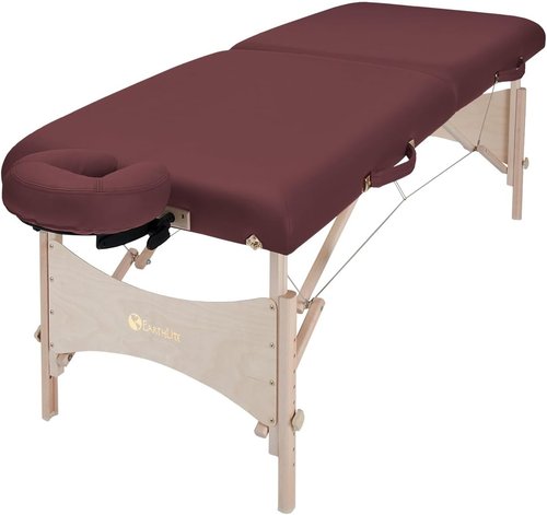 EarthLite Harmony DX Portable Massage Table Package - Includes Face Cradle & Carrying Case | 30" x 73", Burgundy