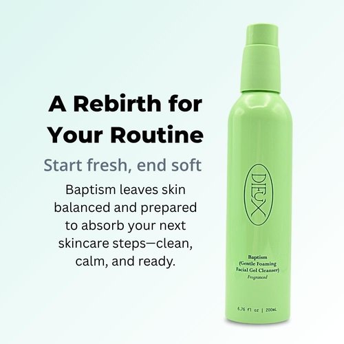 Dieux Baptism Gentle Foaming Facial Gel Cleanser - Fragrance-Free, 6.76 oz | Refreshing Cleanse