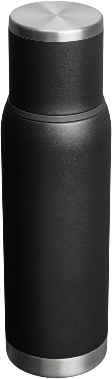 Stanley Adventure-To-Go Vacuum Bottle - 1.1 Qt Insulated Stainless Steel | Leakproof Cup Lid | Black