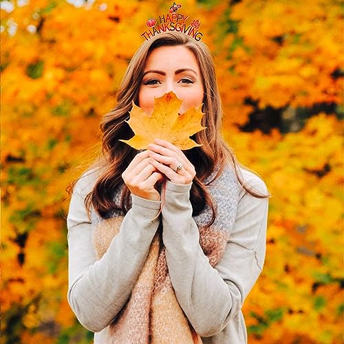 PHALIN Thanksgiving Fall Headbands Enamel Pumpkin Maple Leaf Turkey Hairbands for Women Autumn Costume Hair Accessory