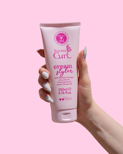 Kozma Curl Cream Styler - Lightweight Curl Defining Cream for Curly & Wavy Hair | 6.76 fl oz | Moisturizing with Avocado & Sweet Almond Oil