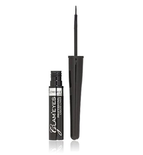 Rimmel Glam'Eyes Liquid Eyeliner - Intense Black Glamour for Bold Eye Looks