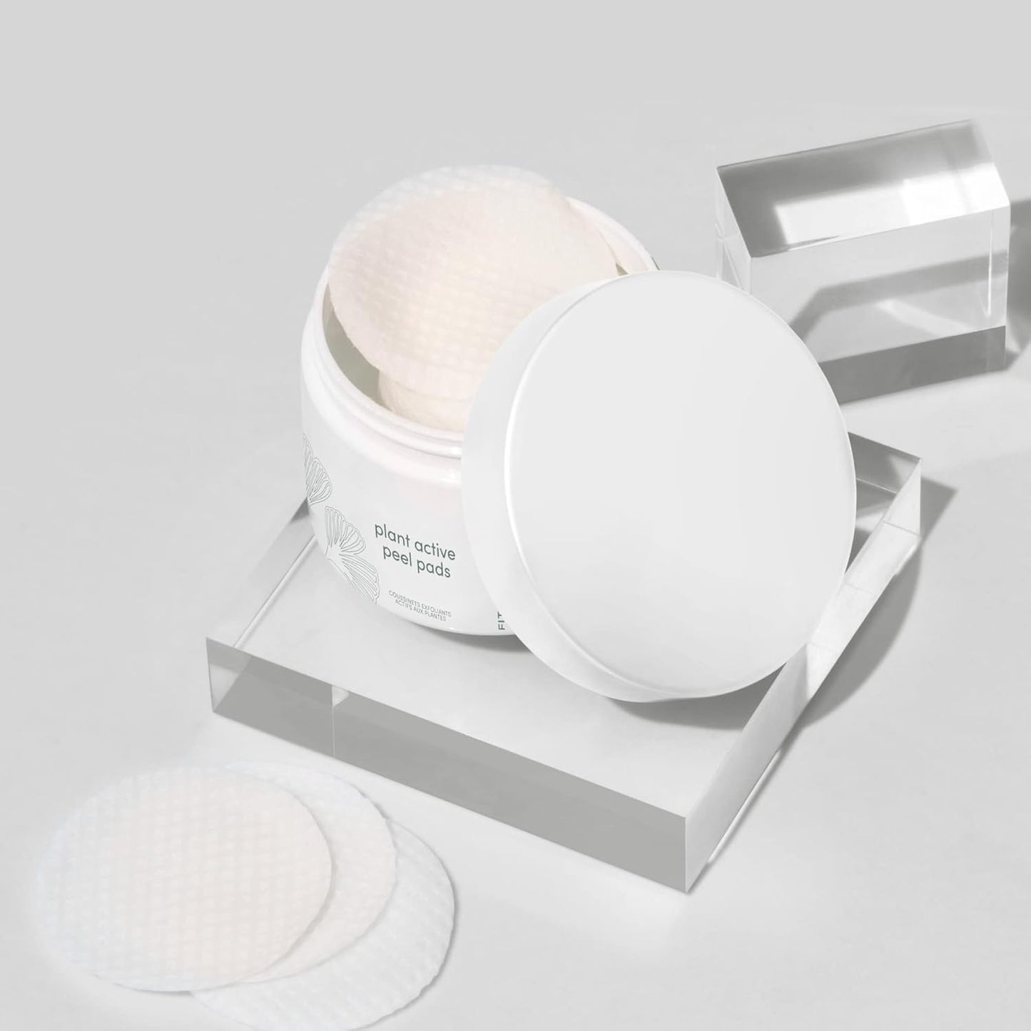 Fitglow Beauty | Plant Active Peel Pads - Natural Vegan Exfoliating Facial Wipes with Mandelic, Salicylic & Citric Acid | 50 Pads
