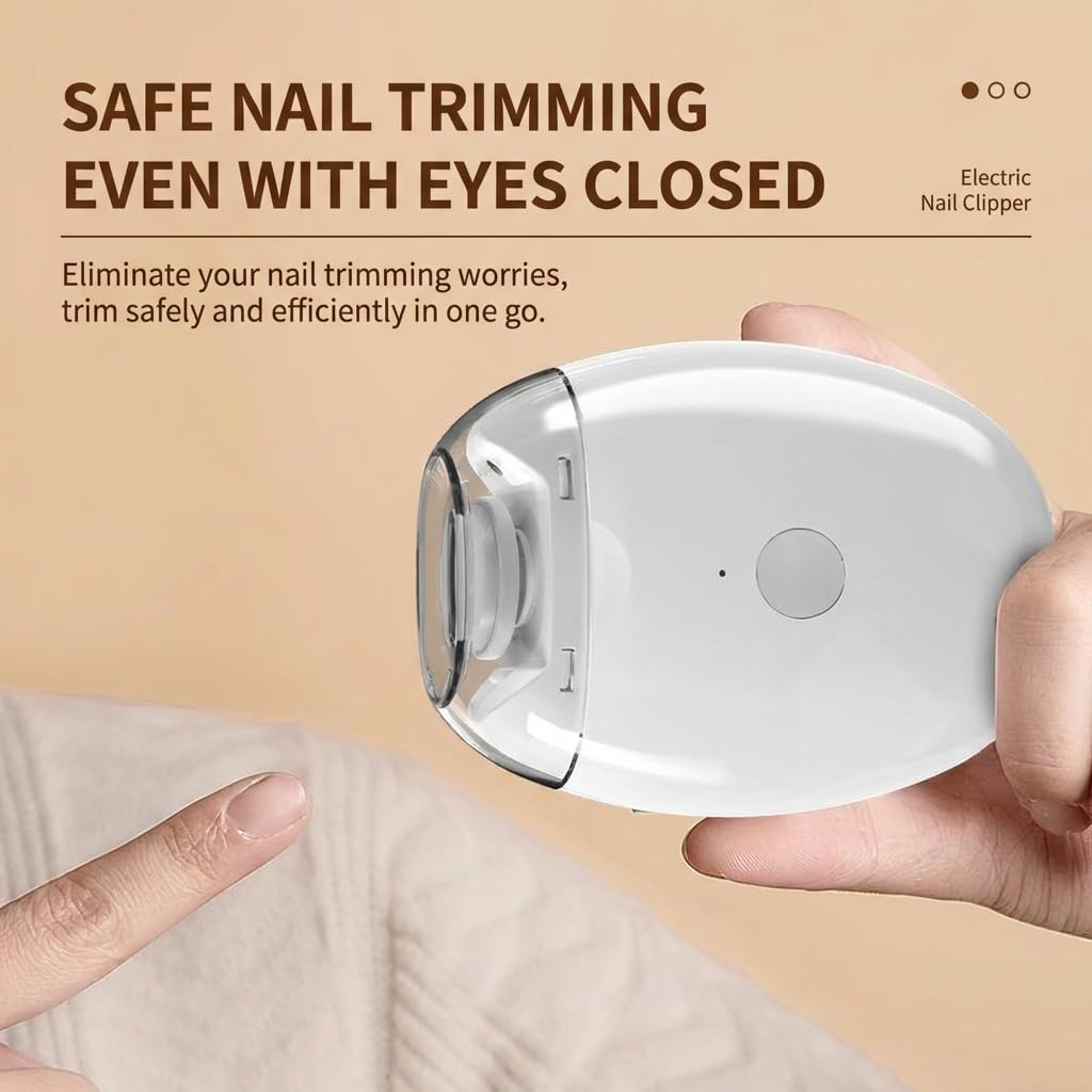 Electric Nail Clipper with Built-in LED Light, 3-Speed Cordless Nail Grinder Cutter, Mess-Free Nail Clippings Catcher, Portable for Fingernails & Toenails, Seniors, Kids & Travel