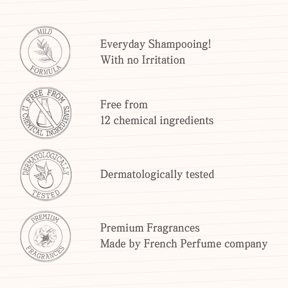 jmella IN FRANCE Blooming Peony Shampoo 33.8 floz with luxury fragrance- Chemical free- Strawberry leaf extract -17 types of amino acid complex From 7 kinds of Paraben