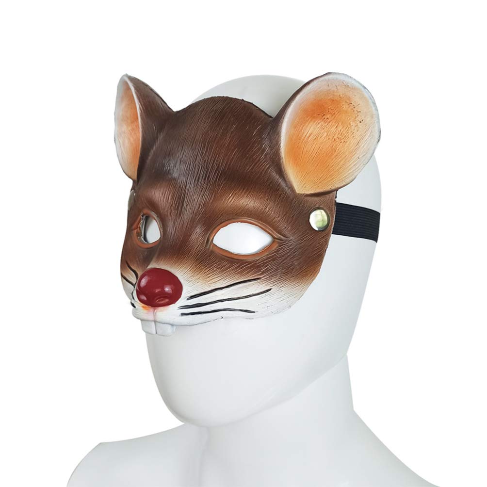 NOLITOY Rat Head Masks Animal Mouse Masks for Halloween Costume Party Props Brown