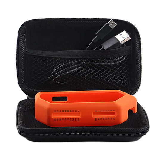 Hard Carrying Case for Flipper Zero, Flipper Zero Protective Silicone Case Cover, Mesh Pocket Fits USB Cable, Orange (Case Only)