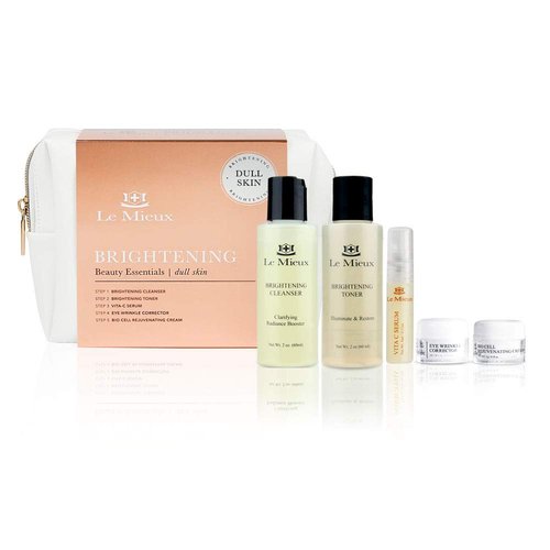 Le Mieux Beauty Essentials - 5-Piece Skincare Set for Dull Skin | Illuminating Cleanser, Toner, Vitamin C Serum, Eye Wrinkle Corrector & Bio Cell Rejuvenating Cream