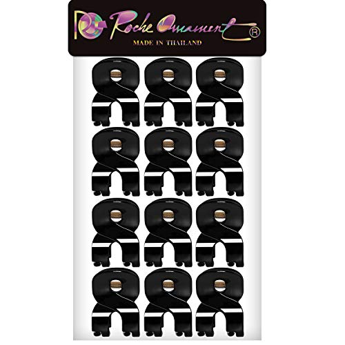 RC ROCHE ORNAMENT 12 Pcs Womens Hair Fang Claw Jaw Teeth Strong Hold Accessory Plastic Beauty Styling Sectioning Chic Durable Secure Grip No Slip Hairpin Clip, Small Black