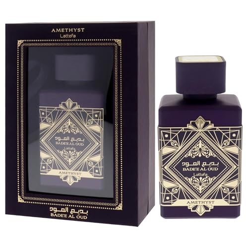 Lattafa Bade'e Al Oud Amethyst - Floral, Fruity, Amber, Oud - Eau de Parfum Long-Lasting Fragrance for Unisex, 3.40 Ounce / 100 ml