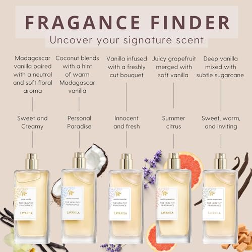 Lavanila Roller Perfume Set of 3 (10ml Each), Includes Pure Vanilla + Vanilla Coconut + Grapefruit - The Healthy Fragrance for Women, Clean and Natural