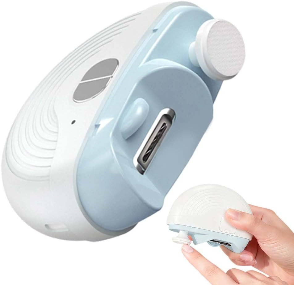Electric Nail Clippers for Fingernails Toenails, 2026 New Automatic 2 in 1 Nail Trimmer with LED Light Cordless, Clip Storage, Rechargeable Nails Clippers for Adults Seniors (White)