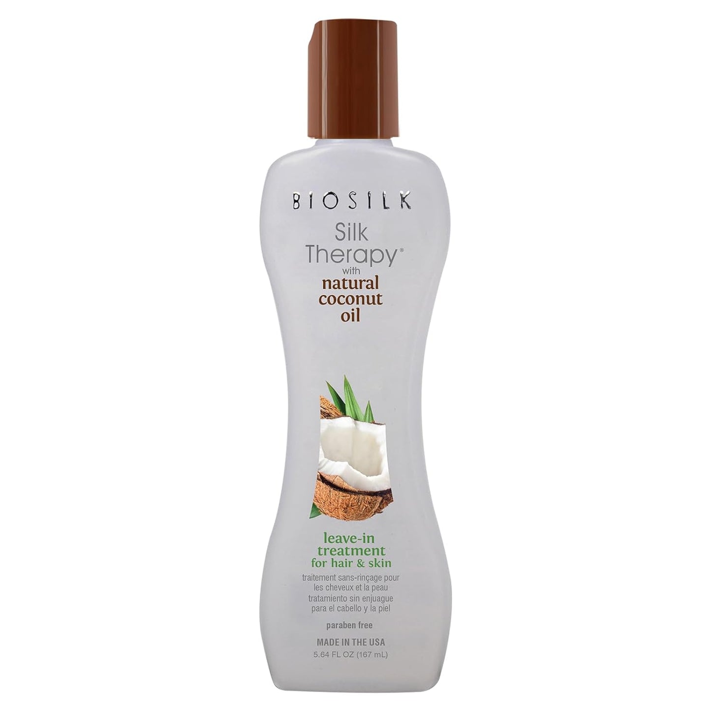 BioSilk Silk Therapy Leave-In Hair Treatment Cream - Frizz Control & Shine, 5.64 Fl Oz
