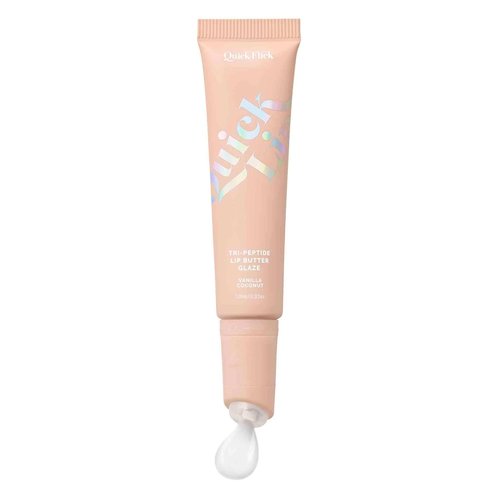 Quick Flick Tri-Peptide Lip Butter - Nourishing Vanilla Coconut Glaze | Clear Formula