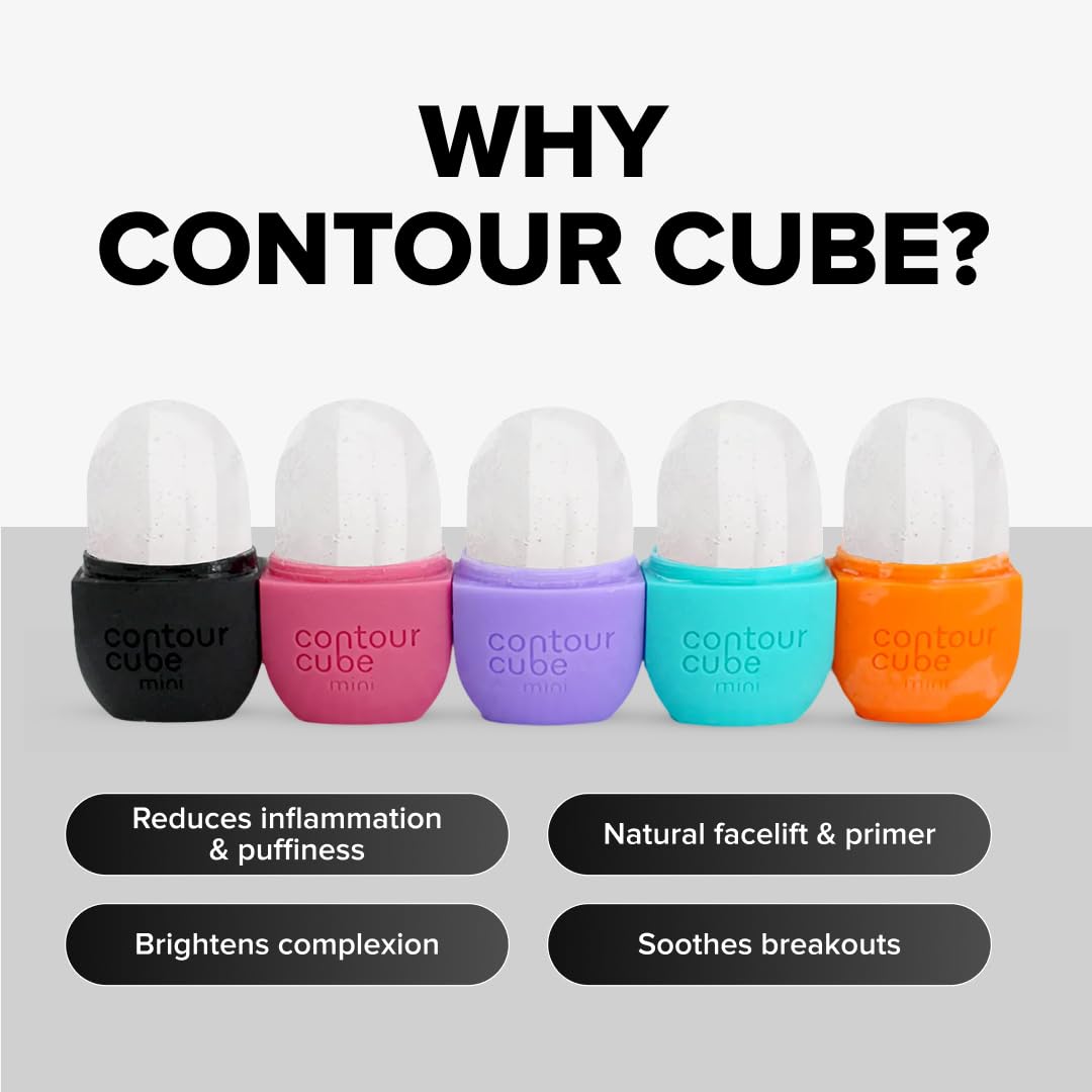 Contour Cube Original - Ice Roller for Sculpting & De-Puffing | BPA-Free Silicone Face Massager (180ml) - Marble