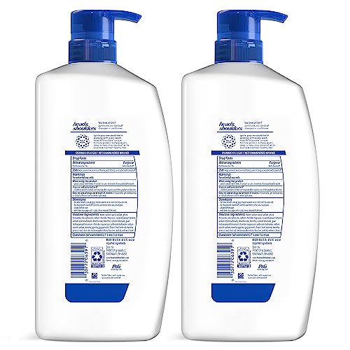 Head & Shoulders Anti-Dandruff Shampoo and Conditioner with 1% Pyrithione Zinc, Classic Clean 2-in-1 Twin Pack, Fresh Scent, Flake Control, Scalp Care, Color-Safe, 32.1 fl oz Each
