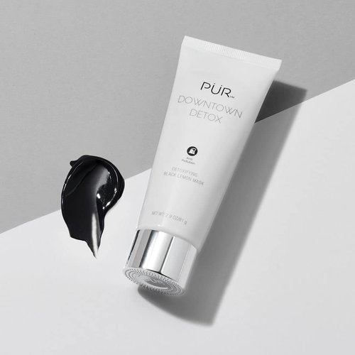 PÜR MINERALS Detoxifying Black Lemon Face Mask - Draws Out Impurities & Soothes Skin with Charcoal & Green Tea Extract