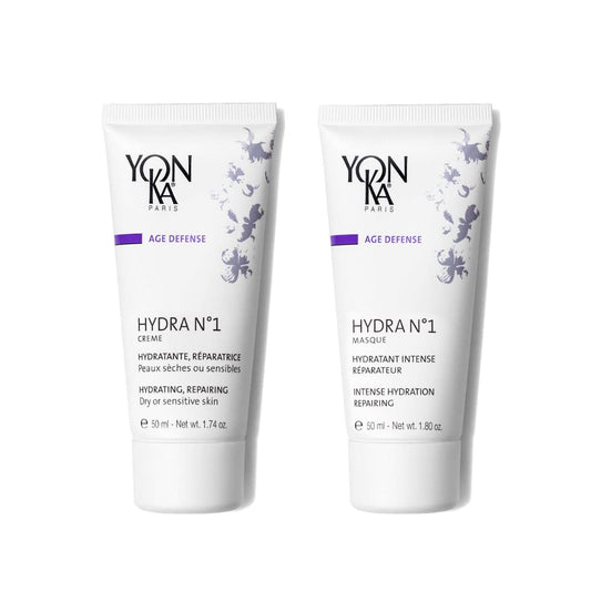 Yon-Ka Hydra No.1 Creme & Masque Set - Anti-Aging Moisturizer & Hydrating Mask for Normal to Dry Skin | Paraben-Free | 1.74 oz & 1.80 oz