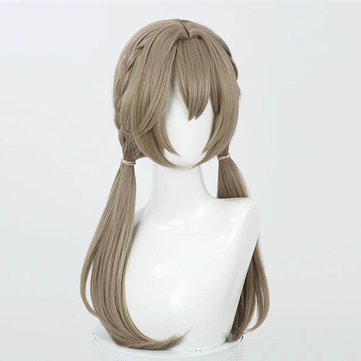 XiongXiongLe Qingque Wig Honkai Star Rail Cosplay Women Costume Long Straight Fried Dough Twists Pigtail Brown Hair Wigs for Girls Cos Party Halloween Christmas Comic Con(Qingque)