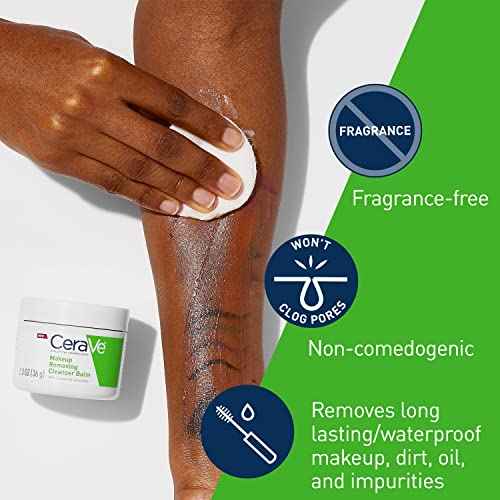 CeraVe Cleansing Balm Makeup Remover, Waterproof Makeup Remover With Ceramides & Plant-Based Jojoba Oil To Nourish & Hydrate, Non-Comedogenic & Fragrance Free, 1.3 Oz
