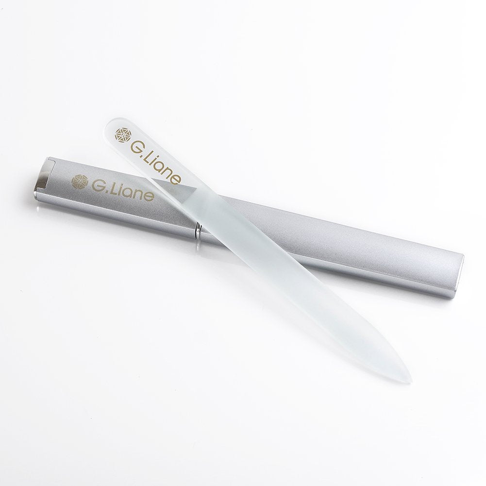 Skiennix Crystal Nail File Set - Professional Manicure & Pedicure Kit for Natural & Acrylic Nails | Clear Pointed