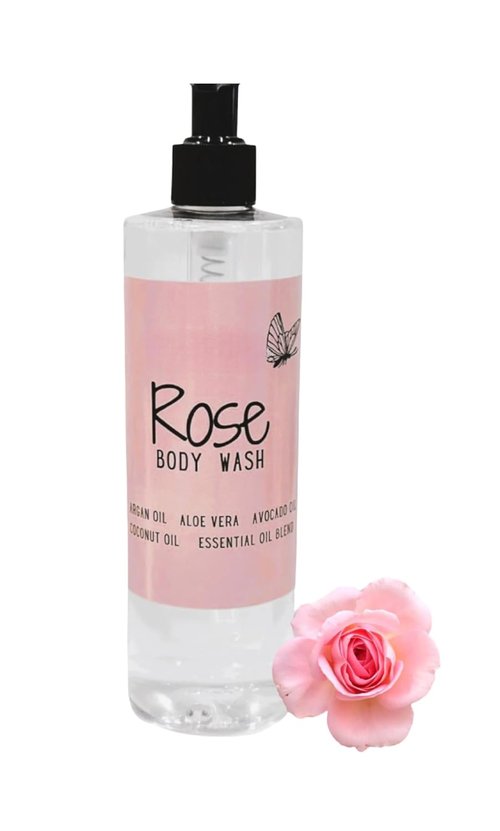 ROSE Natural Body Wash - Sulfate & Dye Free | Hydrating Formula for Dry & Sensitive Skin - 16oz
