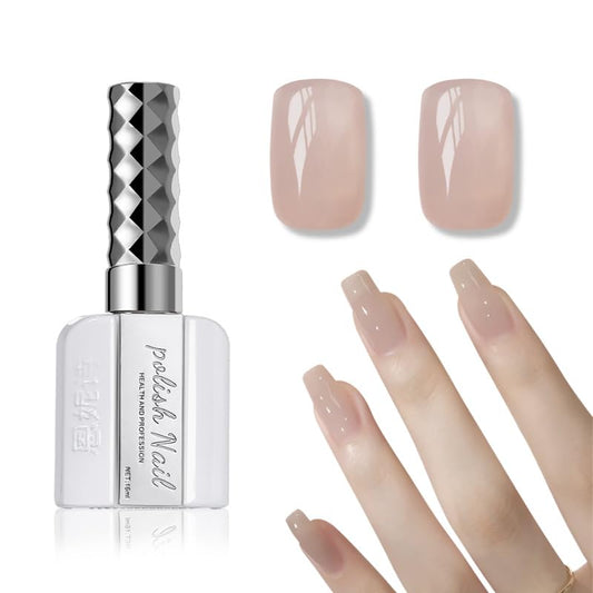 Translucent Pink Gel Nail Polish—Natural nude finish with a subtle pearlescent sheen, flatters all skin tones, lasts 2-3 weeks with lasting shine, perfect for everyday wear (Sheer Pink01)