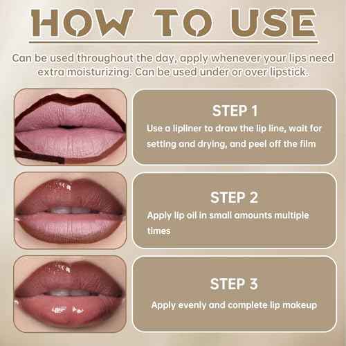 Peel Off Lip Liner Stain Tattoo, Long Lasting Waterproof Lip Stain Peel off, Tattoo Nude Lip Liner and Lip Gloss Combo, Non-Stick Cup Nourishing Lip Gloss Set Lipstick Makeup
