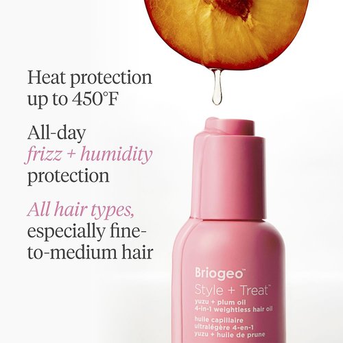 Briogeo Style + Treat 4-in-1 Weightless Hair Oil - Silicone-Free Heat Protectant & Frizz Control | Vegan, 1.5 oz