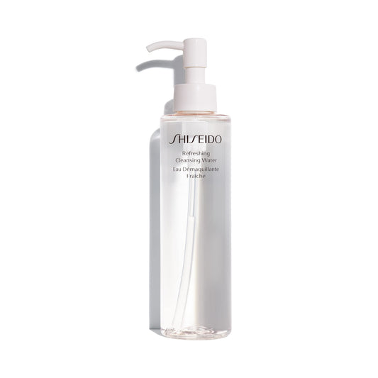 Shiseido Refreshing Cleansing Water - 180 mL - Water-Based Wipe-Off Cleanser - Removes Makeup & Oil - Non-Comedogenic, Alcohol & Oil Free
