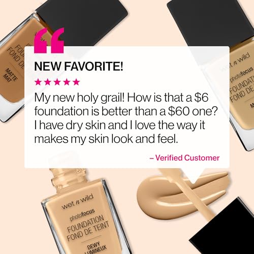 wet n wild Photo Focus Matte Liquid Foundation Desert Beige, Vegan & Cruelty-Free