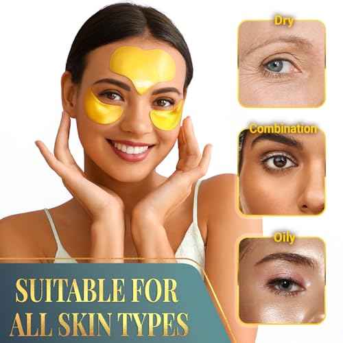 Forehead and Under Eye Wrinkle Patches for Face - Collagen, Hyaluronic Acid and Vitamin A Skin Pads - Forehead Line Remover Wrinkle Eye Patch Set - 26 Golden Sachets