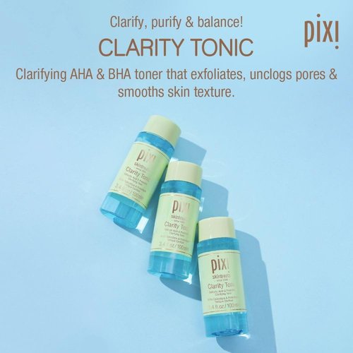 Pixi Beauty Clarity Tonic - AHA & BHA Toner for Minimized Pores | 100ml (3.4 Fl Oz)