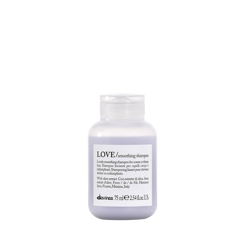 Davines LOVE Smoothing Shampoo - Anti-Frizz Gentle Cleansing for Wavy Hair | Travel Size 2.54 Fl Oz