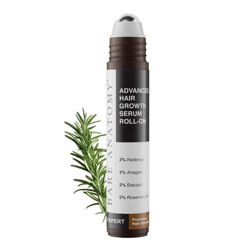 Bare Anatomy Advanced Hair Growth Serum Roll-On - 3% Redensyl, 4% Anagain & 5% Rosemary | Reduces Hair Fall & Promotes Growth | 25ml