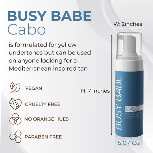 CABO Tanning Mousse - Flawless Self Tanner for a Sun-Kissed Glow | Dark Bronze, 200ml for All Skin Types