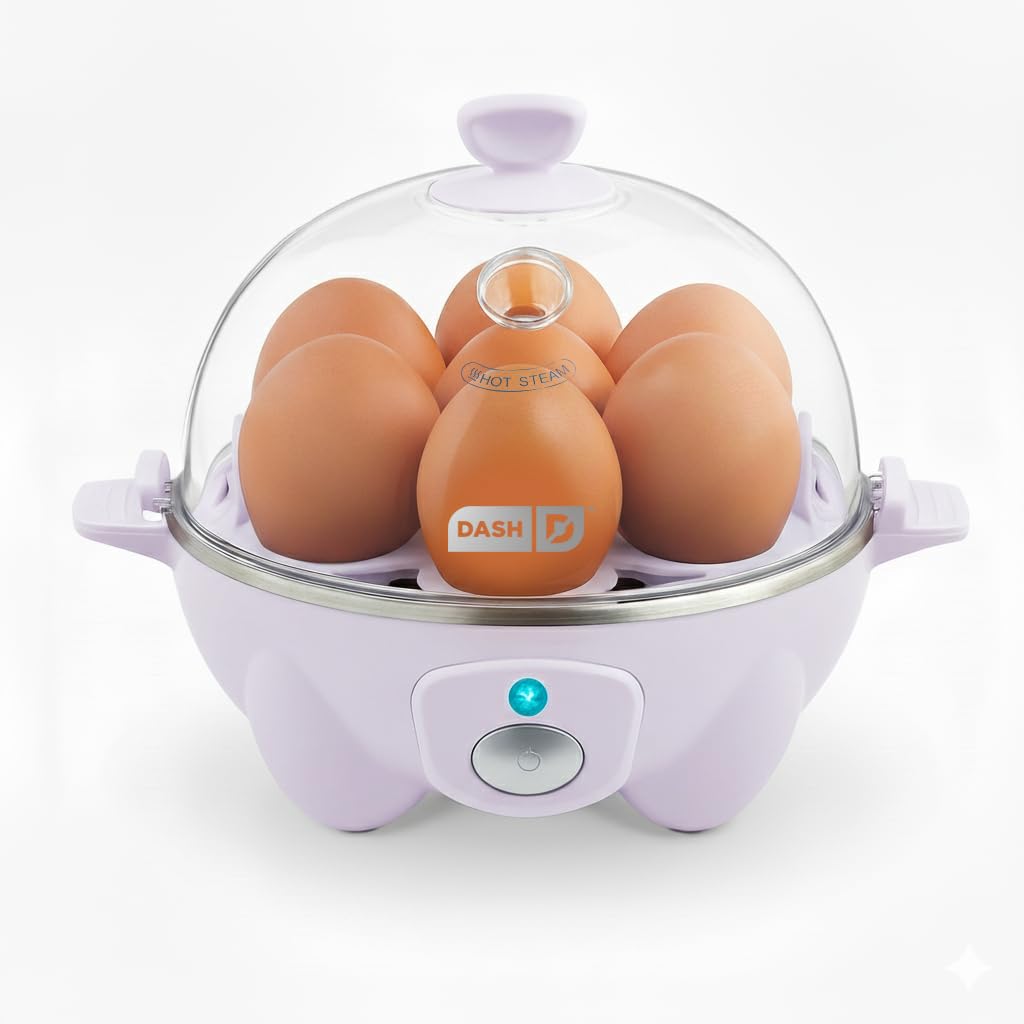 Dash Rapid Egg Cooker - Boiler, Poacher & Steamer - Includes Measuring & Recipe Guide - Dishwasher Safe - Holds 7 Eggs, Black