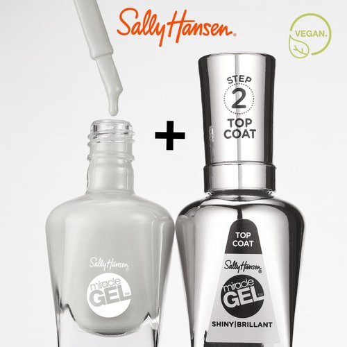 Sally Hansen Miracle Gel Salon Quality Nail Polish | Gel-Like Formula, Two-Step System, No UV Light Needed, Long Lasting | Opaque, | Opaque, Glossy | 849 Onyx-Pected | Black Nail Polish