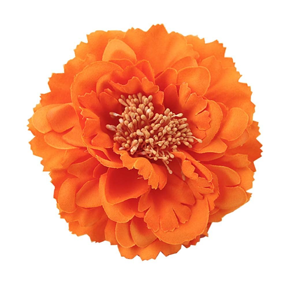 Koolgil Women's Bohemia Peony Flowers Hairpin Hair Clip Flower Brooch for Travel Party Festivals (Orange) (Pack of 1)