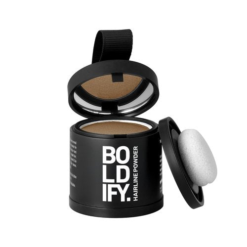 BOLDIFY Hairline Powder (LARGE, 10g) - Water-Resistant Root Touch Up Hair Color for Gray Coverage - 24-Hour Stain-Proof, Mess-Free Hair Powder for Thinning Hair - Dark Blonde