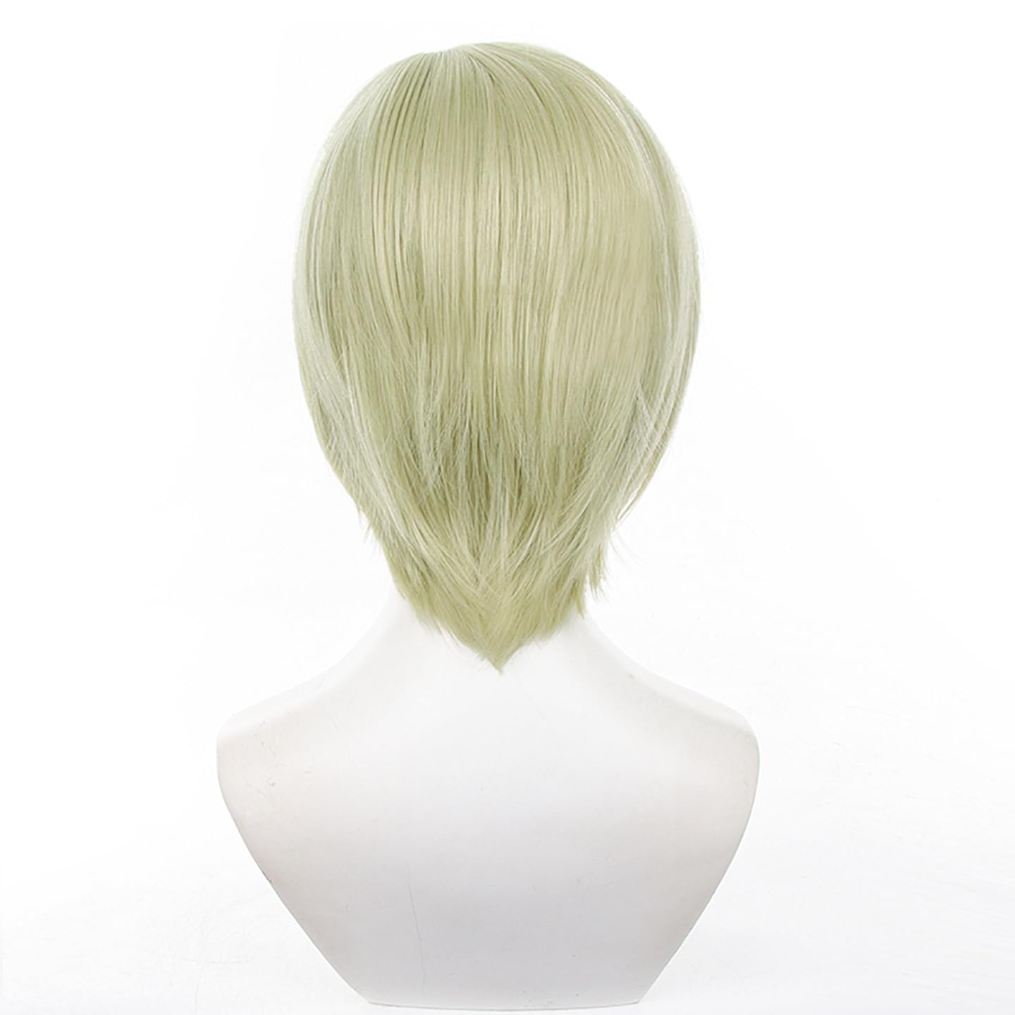 XiongXiongLe Nanami Kento Wig Cosplay Jujutsu Kaisen Men Costume Light Green Heat Synthetic Hair Replacement Wigs + Wig Cap For Boys Party Halloween Christmas(Nanami Kento)