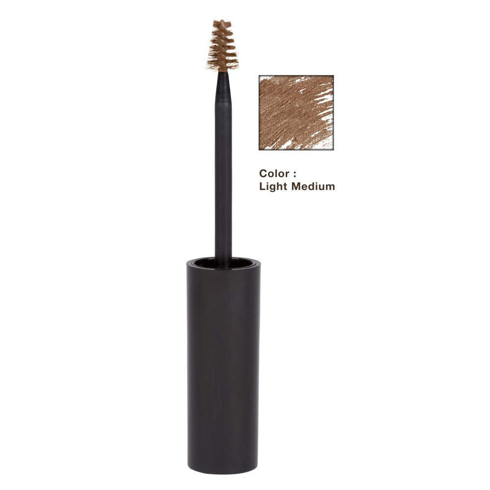 Elizabeth Mott Eyebrow Gel Makeup - Queen of the Fill Brow Tint and Filler - Brush to Fill in Eyebrows and Cover Gray Hairs, Water Resistant, Long Lasting - Cruelty Free, Light Medium Brown, 4 g