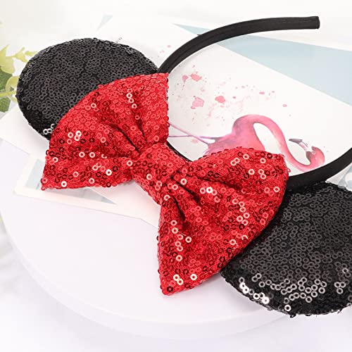 DRESHOW Mouse Ears Bow Headbands Glitter Party Decoration Cosplay Costume for Girls & Women