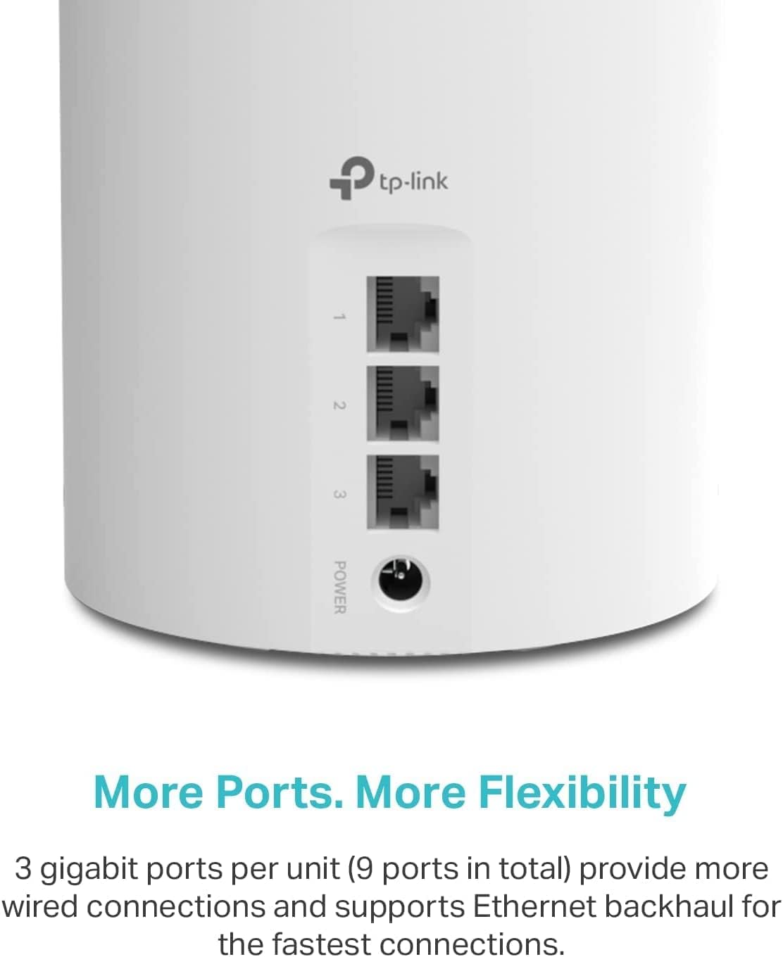 TP-Link Deco X55 WiFi 6 Mesh System - Covers 6,500 Sq.Ft | 3-Pack with Gigabit Ports & Ethernet Backhaul
