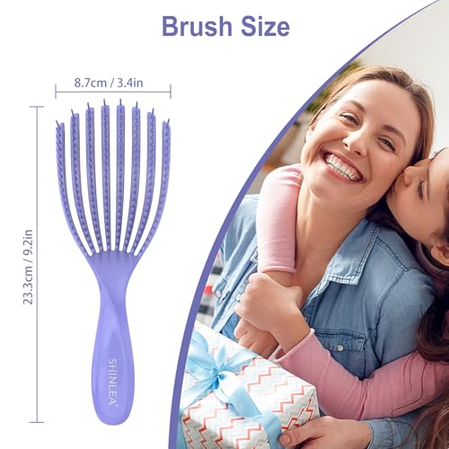 SHINLEA Detangler Brush for Curly Hair, Hairbrush for Wet Dry Thick Thin, Easily Comb Through Curl Hair and Reduces Breakage, Curly Brush for Women Men Kid (Pink)