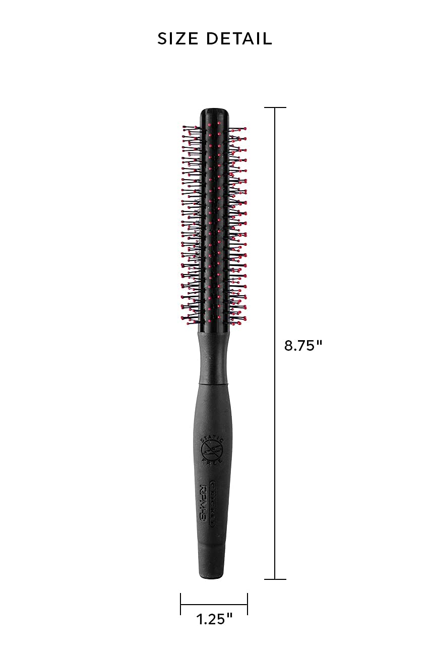 Cricket Static Free RPM 8 Row Round Hair Brush - Curling, Blow Drying, Detangling and Styling Wet or Dry Hair, Suitable for All Hair Types