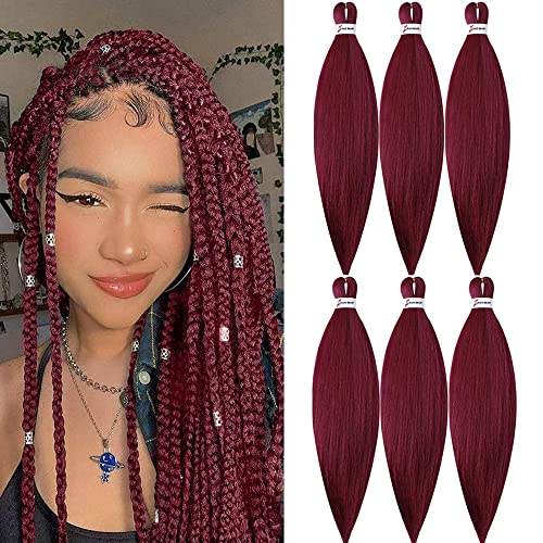 MSBELLE 20inch Pre Stretched Braiding hair 6 Packs/Lot Braiding Hair Extensions Hot Water Setting Crochet Synthetic Braids Hair Black