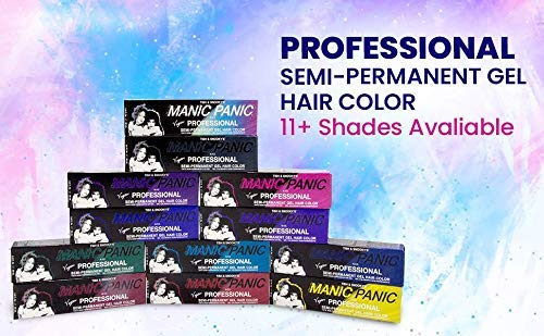 MANIC PANIC Professional Divine Wine - Medium Violet Based Red Semi Permanent Gel Hair Color - Lasts Through 40+ Washes - No Developer Required (3oz)